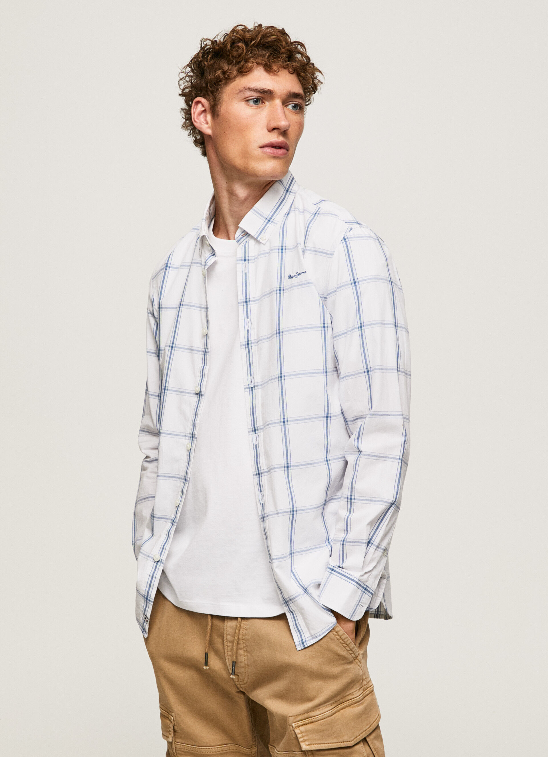 Camisa Lorian Fit Slim Popeline - branco marfim