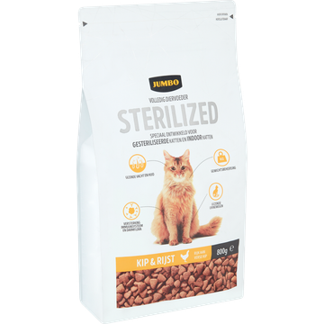 Jumbo Volledig Diervoeder Katten Gesteriliseerd Kip & Rijst 800 g