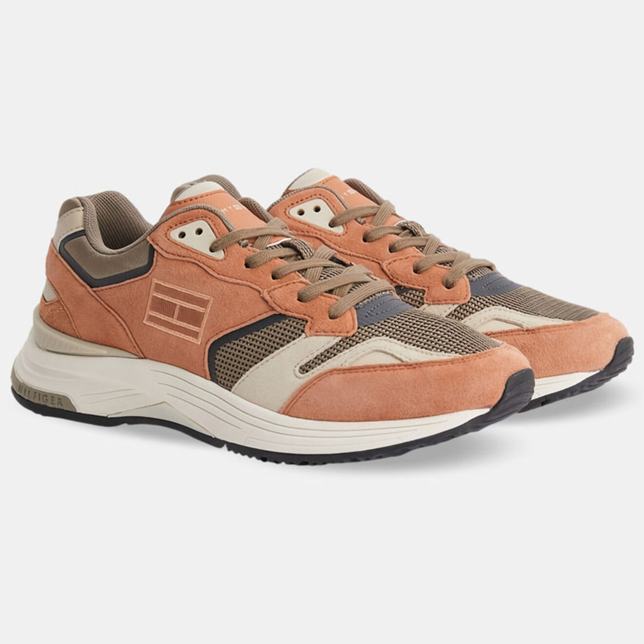 Tommy Hilfiger Baskets running en Cuir & Mesh Modern Prep orange