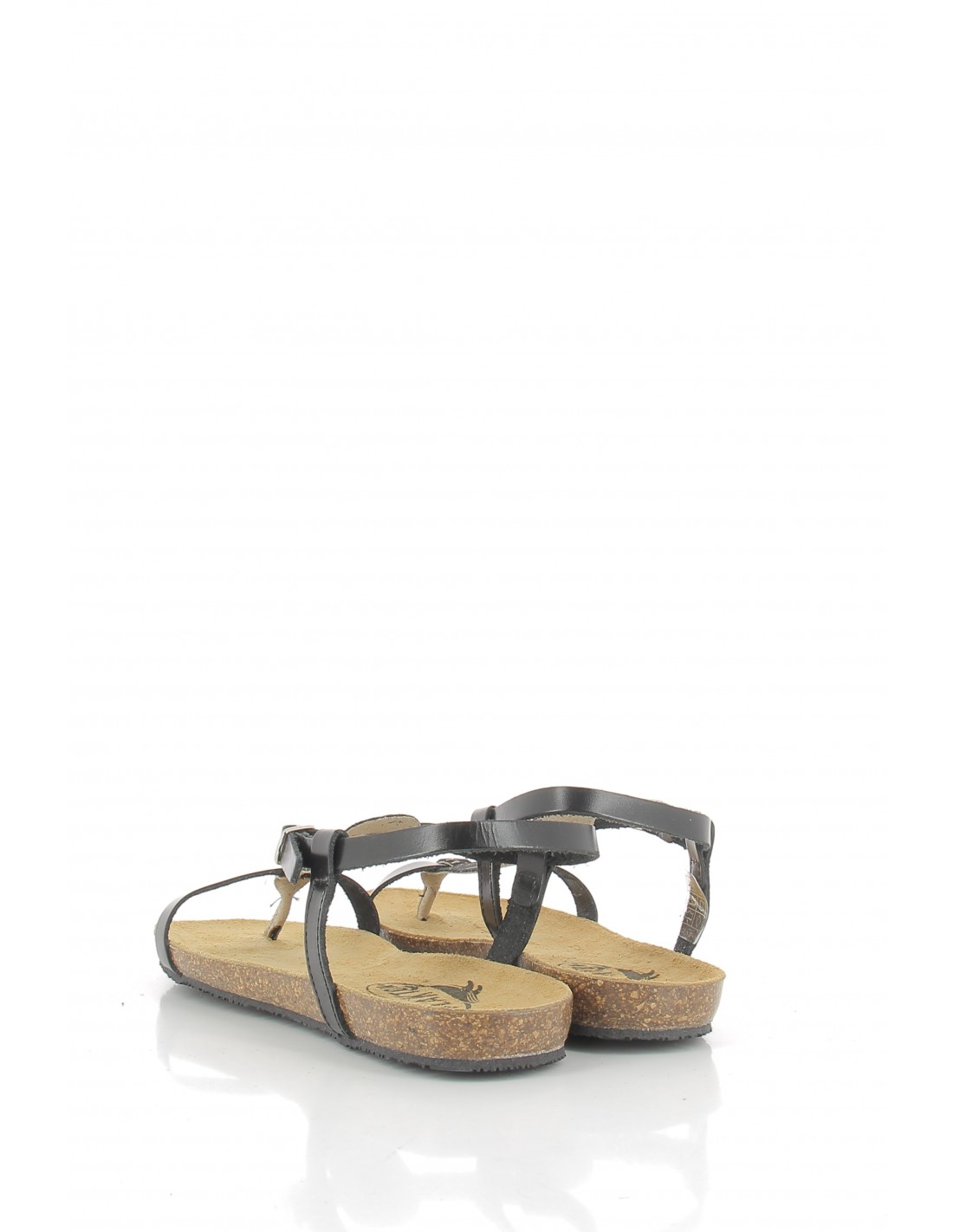 plakton Sandales femme mam zouk cuir noir