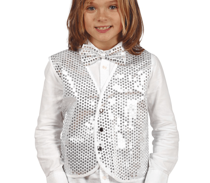 Zilveren Gilet Pailletten Kind