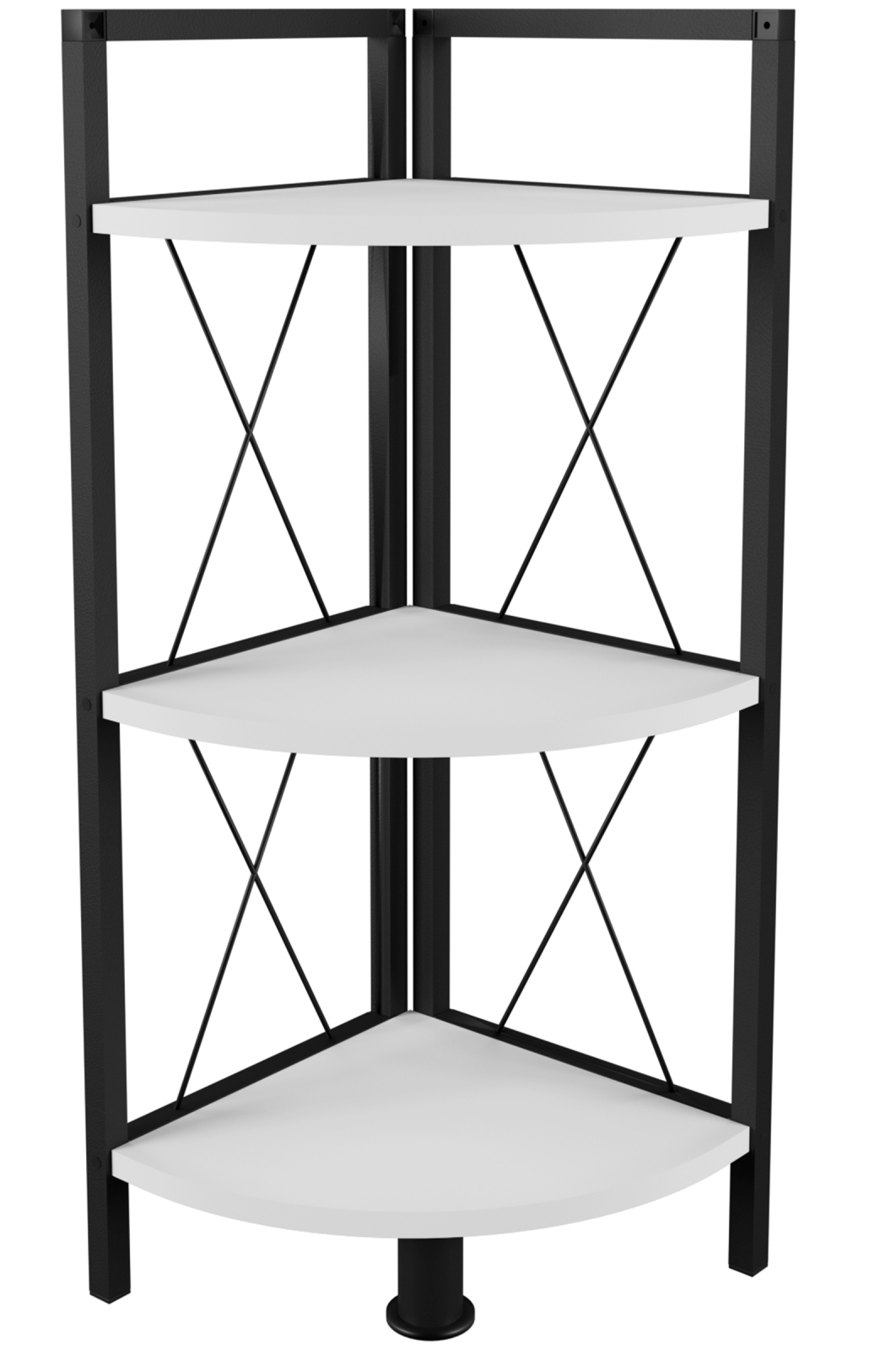 Eckregal INSASI 2 - weiß-schwarz - 87 cm hoch
