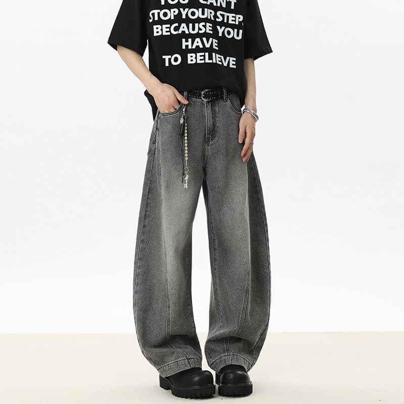 VEAZ - Gewassen ballonjeans met hoge taille