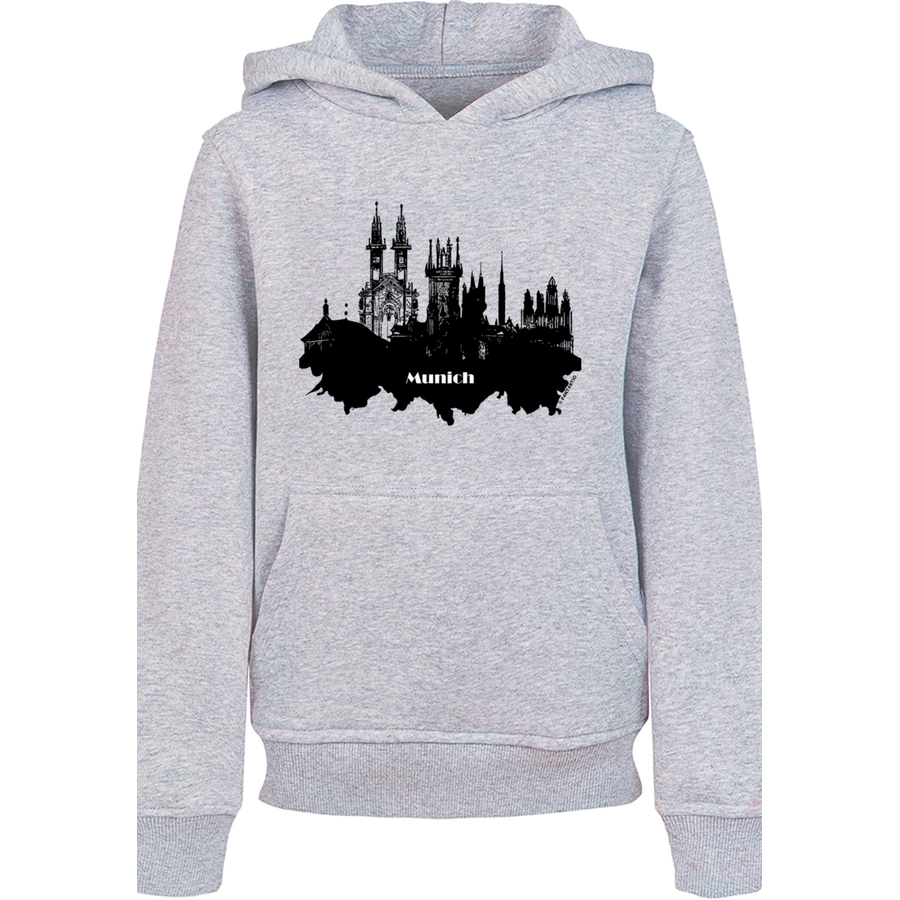 F4NT4STIC Hoodie Cities Collection - Munich skyline heather grey