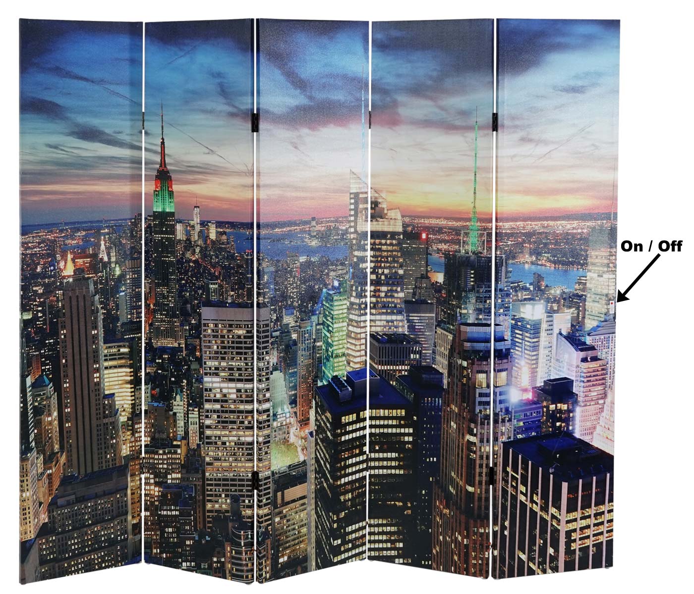 LED-Paravent Spanische Wand Raumteiler Miami, Timer, netzbetrieben 180x200cm, 30 LEDs