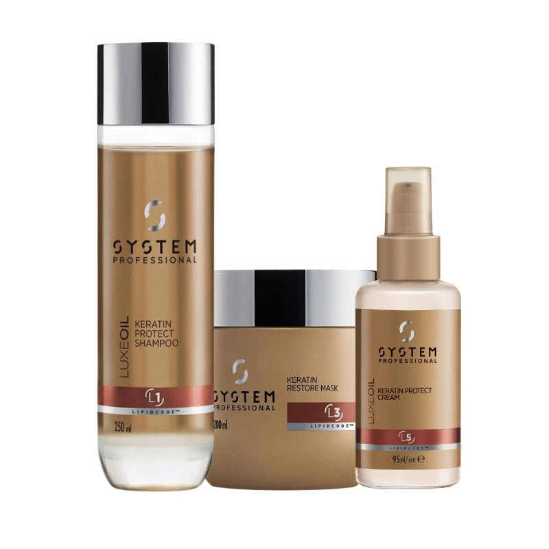 Pack cheveux normaux à fins + crème de protection LuxeOil System Professional