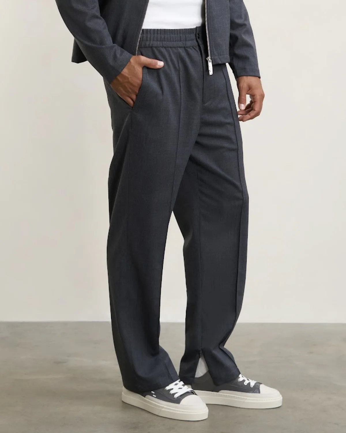Coach Pants Twill Wool Grey