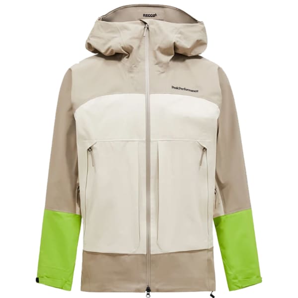 Veste de ski PEAK PERFORMANCE VISLIGHT GORE-TEX C-KNIT 3L SHELL JCKT M AVID BEIGE/SAND FOG/STAND OUT GREEN