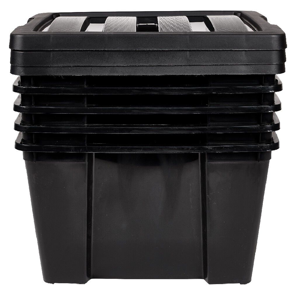 Box de rangement 30L noir x5