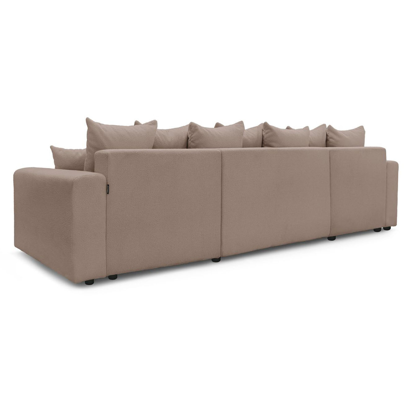 Bobochic Canapé panoramique convertible coffre bouclette envy marron - 386x153x95 cm