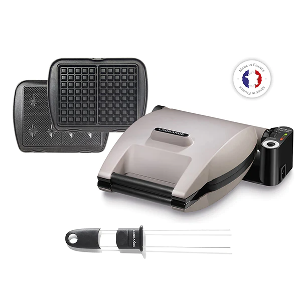 Gaufrier électrique Premium Gaufres® MINERAL 2 plaques + pique à gaufr