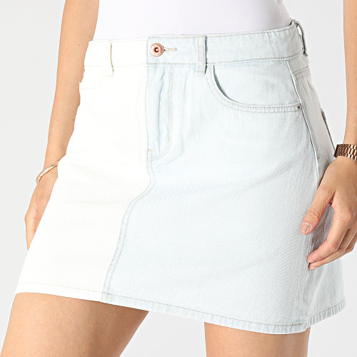 Jupe Jean Femme Vega Life Blanc Bleu Wash
