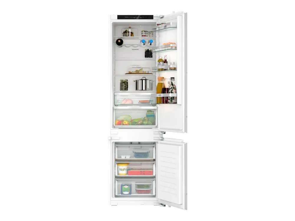 Siemens iQ300 KI96NVFD0 - Køleskab/fryser - bund-fryser - til indbygning - niche - bredde: 56 cm - dybde: 55 cm - højde: 194 cm - 290 liter - Klasse D