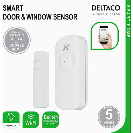 Deltaco Smart magnetisk sensor WiFi - hvid