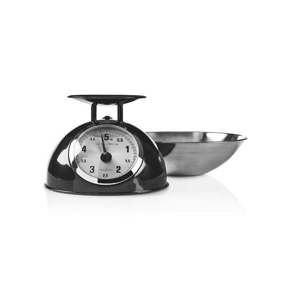 Nedis Kjøkken Scales | Analog | Rustfritt Stål | Avtakbar bolle | Sort