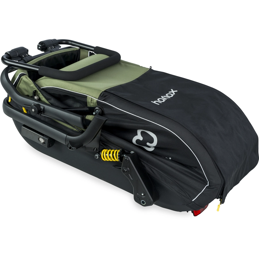 hamax Hundeanhänger mit Bett und Regenverdeck Pluto M greenblack