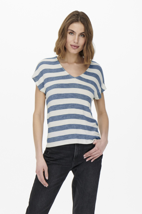 Only blauwe dames t-shirt