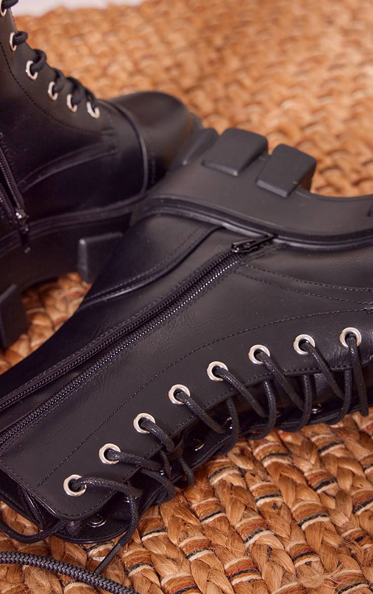 Noir Bottes De Randonnée À Lacets Avec Semelle Crantée Extrême