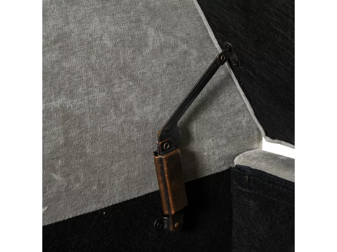 Banc Banquette Design Contemporain Accoudoirs Courbés Fonction de Rangement 2 en 1 136,5 x 45lx 62 cm Gris