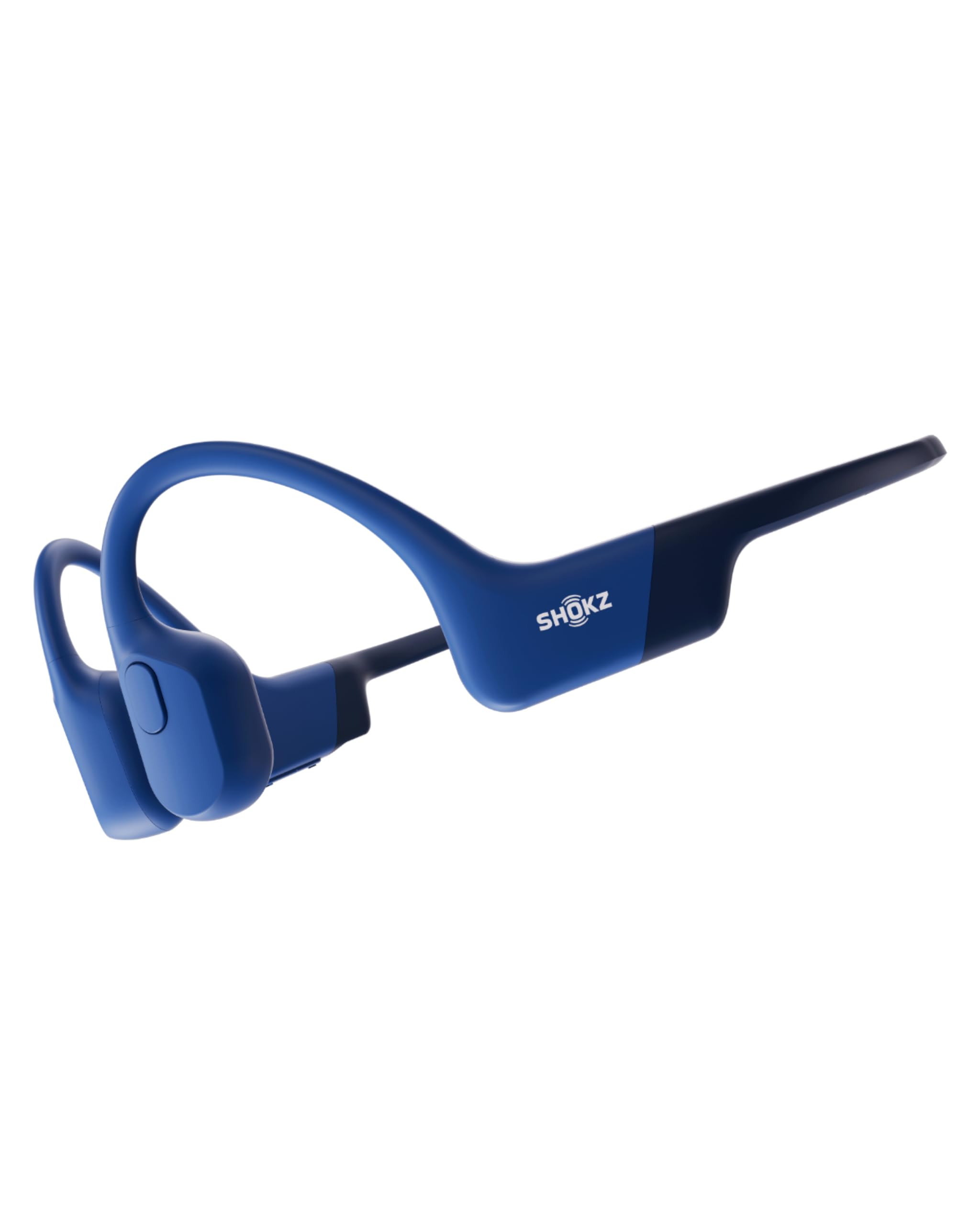 SHOKZ OpenRun Casque à Conduction osseuse, écouteurs Bluetooth Oreilles Libres pour Le Sport avec Micro, Casque sans Fil étanche IP67 8 Heures d’autonomie, USB-C, Bandeau de Sport, Bleu