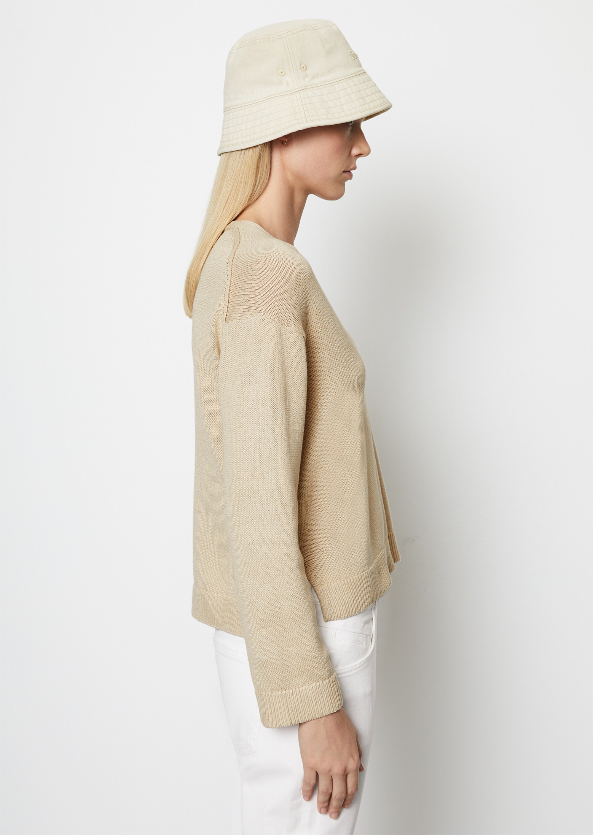 Leinen-Mix-Strickpullover mit hohem Anteil an Bio-Baumwolle