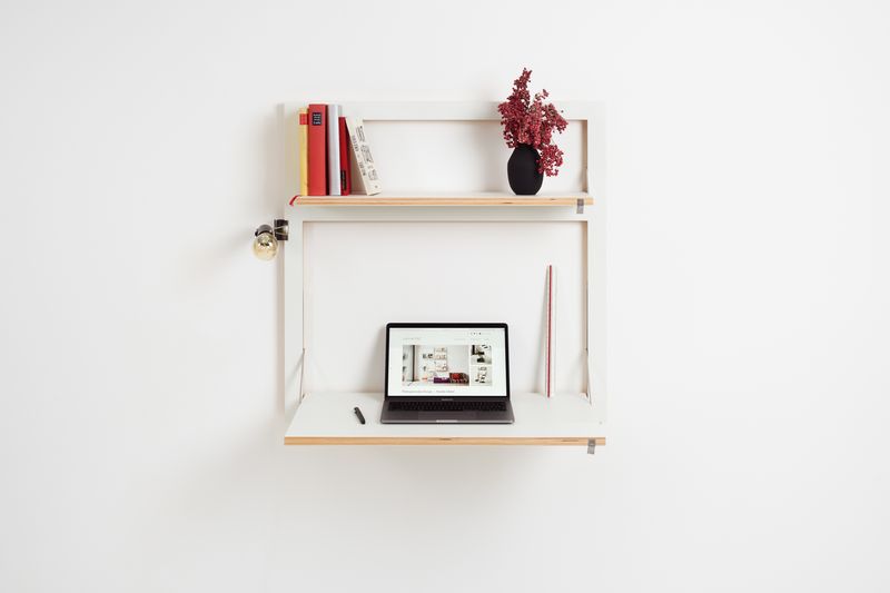 FlÃ¤pps Wandbureau|secretaresse 80x80-2 - Wit