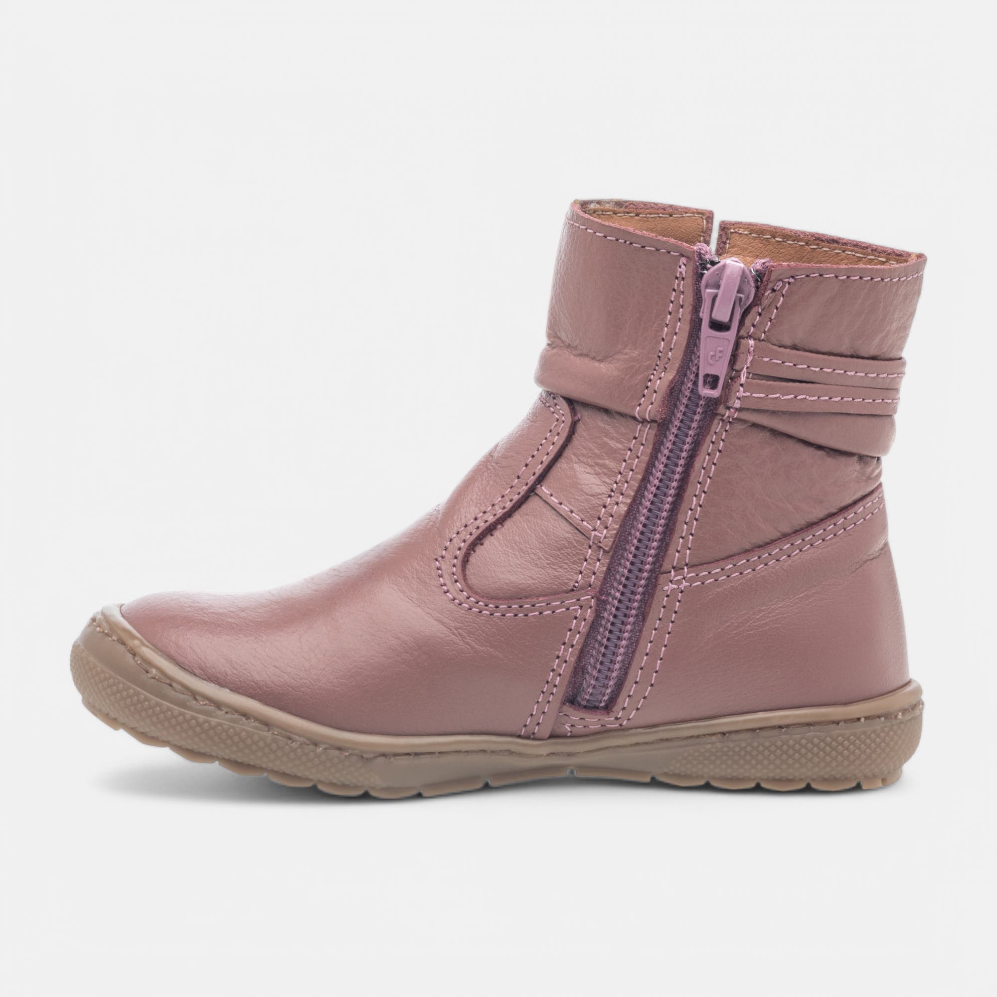 Bottines Fille en cuir rose