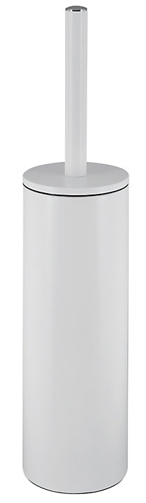 Brosse WC et support MSV Spirella Akira à poser en acier coloris blanc