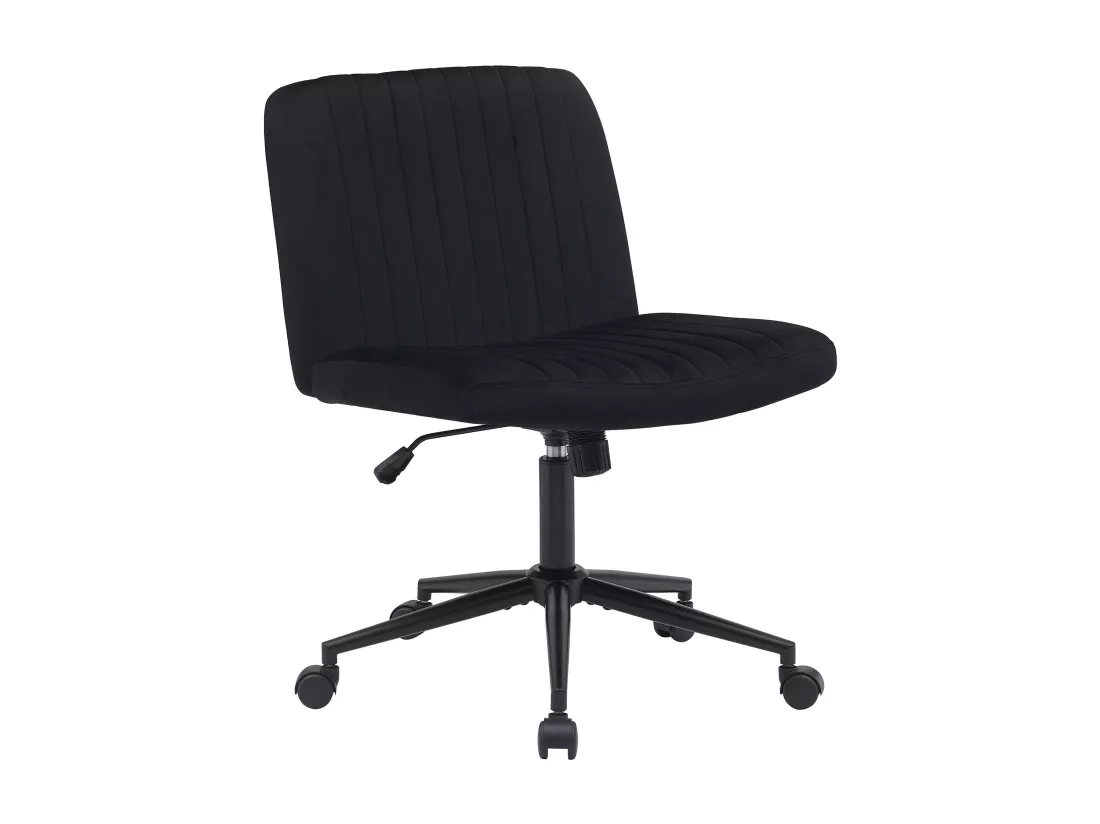 Chaise de bureau - Velours - Noir - Kingman