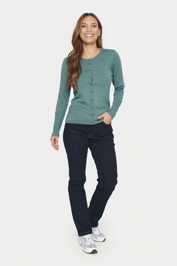 Saint Tropez A8661, MilaSZ R-Neck Cardigan Sagebrush green melange