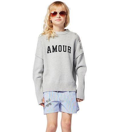 Zadig & Voltaire Bluse - Strick - Malta - Grau Meliert m. Schwar
