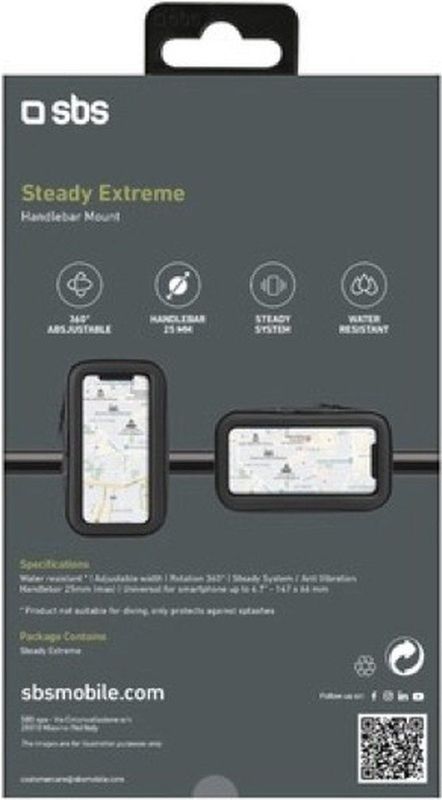SBS Rain Resistant Telefoonhouder Fiets - Zwart