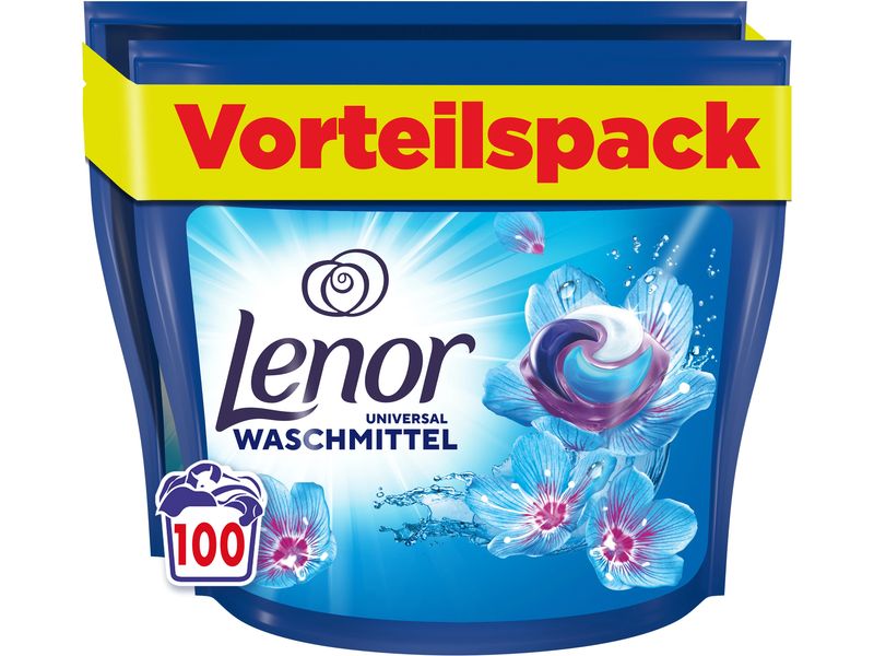 Lenor Waschmittel Kapseln All-in-1 Pods Aprilfrisch 100 Stü Universalwaschmittel mit frischem Duft