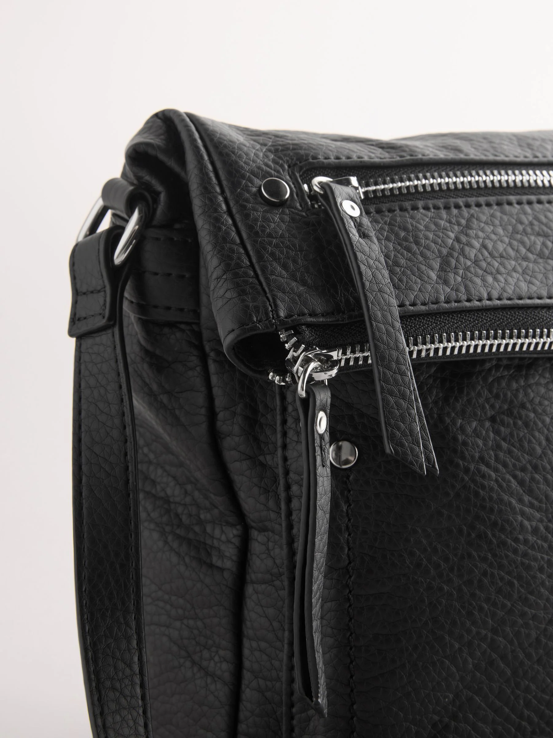 Zwart - Gewassen messenger-tas