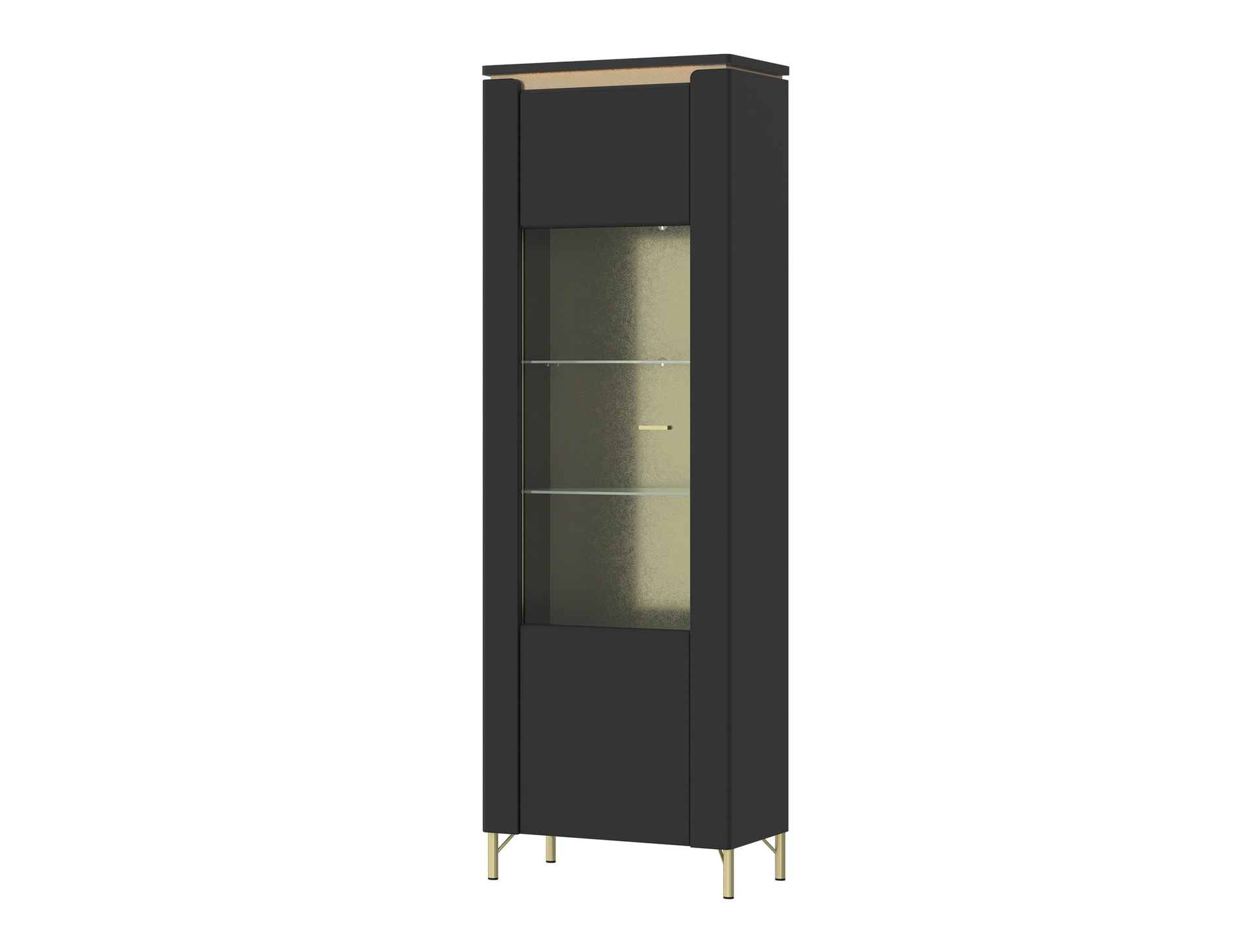 Vitrine NORICA 66,5x202,1 cm schwarz matt