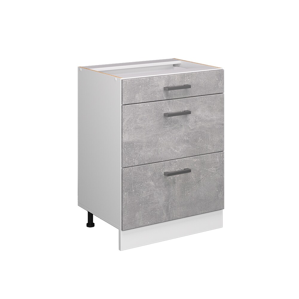 Vicco Schubladenunterschrank Küchenschrank Küchenzeile R-Line 60 cm Weiß Beton Schublade