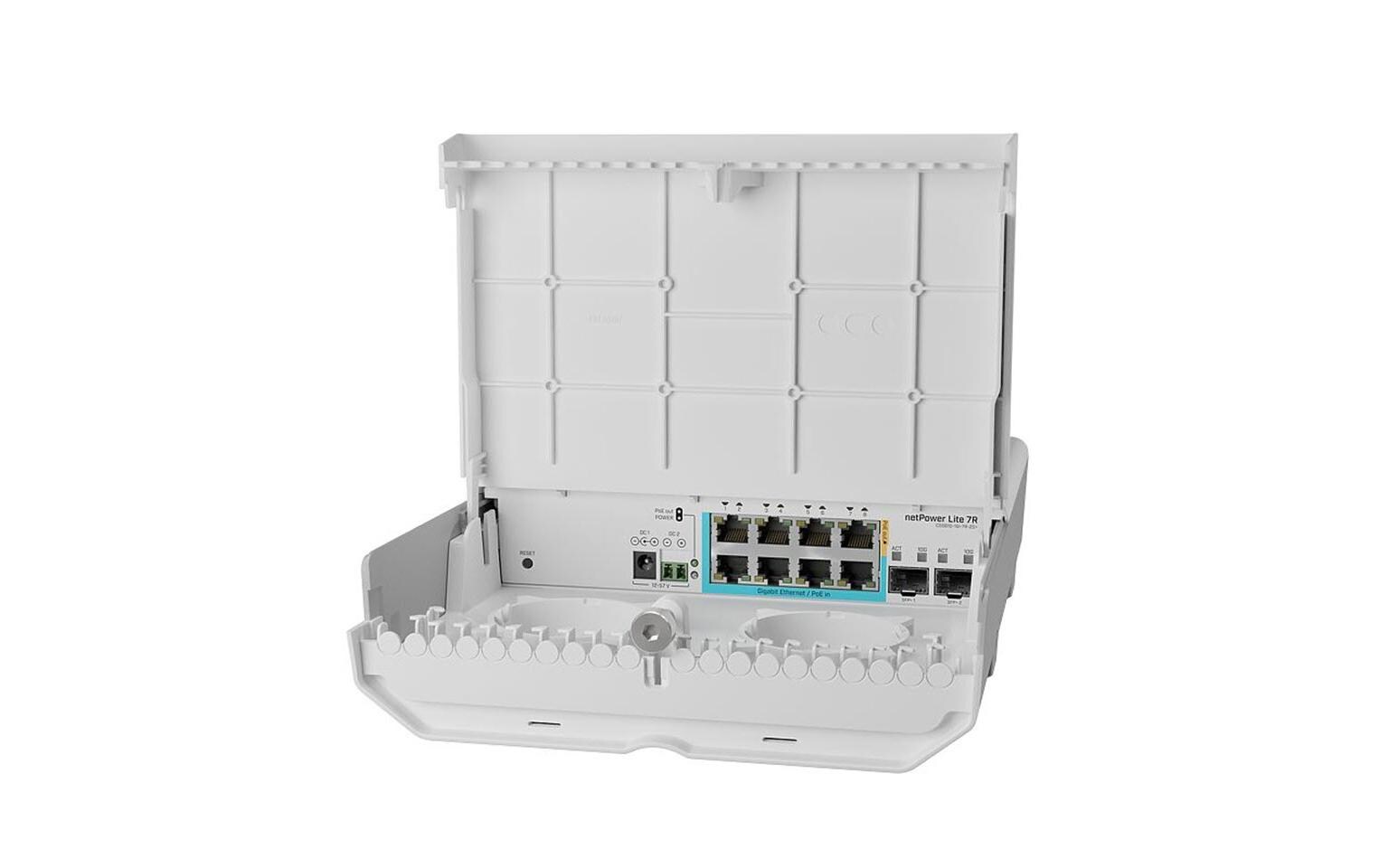 GPEN PoE Switch netPower Lite 7R, Outdoor, 10 Port<br>Ein Outdoor-Reverse-PoE-Switch mit Gigabit-Ethernet- und 10G-SFP+-Ports