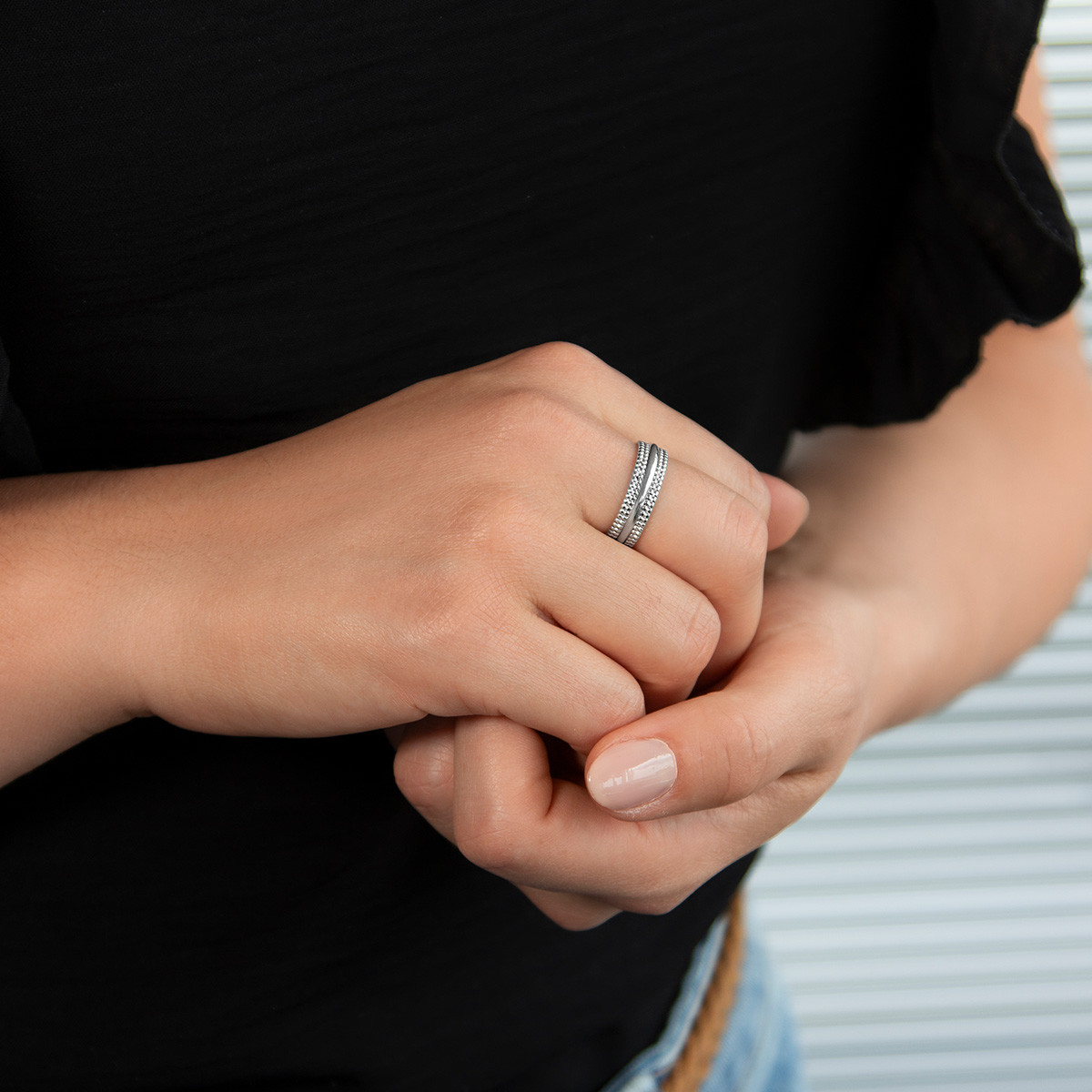 Bague argent 925 perlée