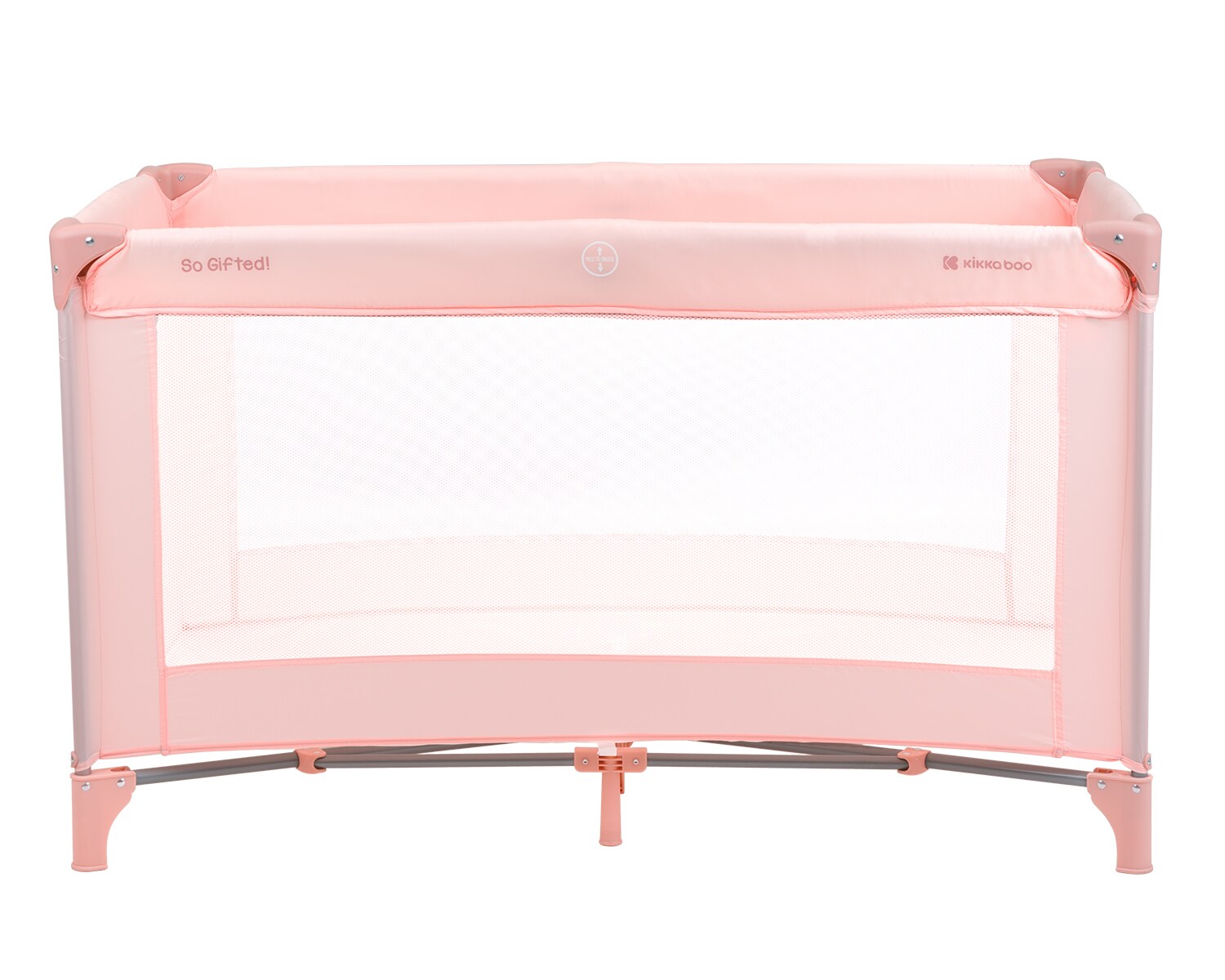 Kikkaboo Reisebett so gifted eine Ebene, weiche Matratzenauflage, Seiteneingang pink