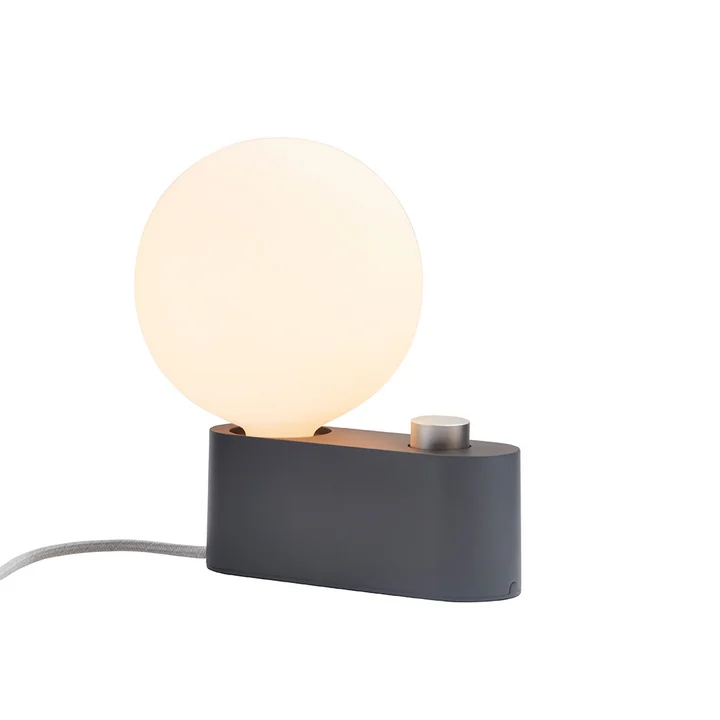 Tala - Alumina Tischleuchte, charcoal inklusive Sphere IV LED-Leuchtmittel E27 8W, Ø 15 cm, weiss matt