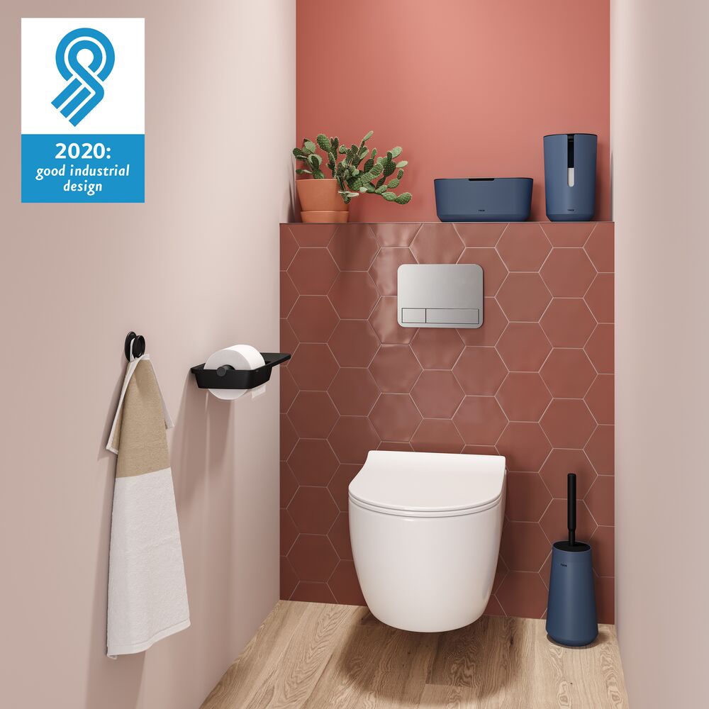 Tiger Tess toiletrolhouder met planchet zwart/antraciet