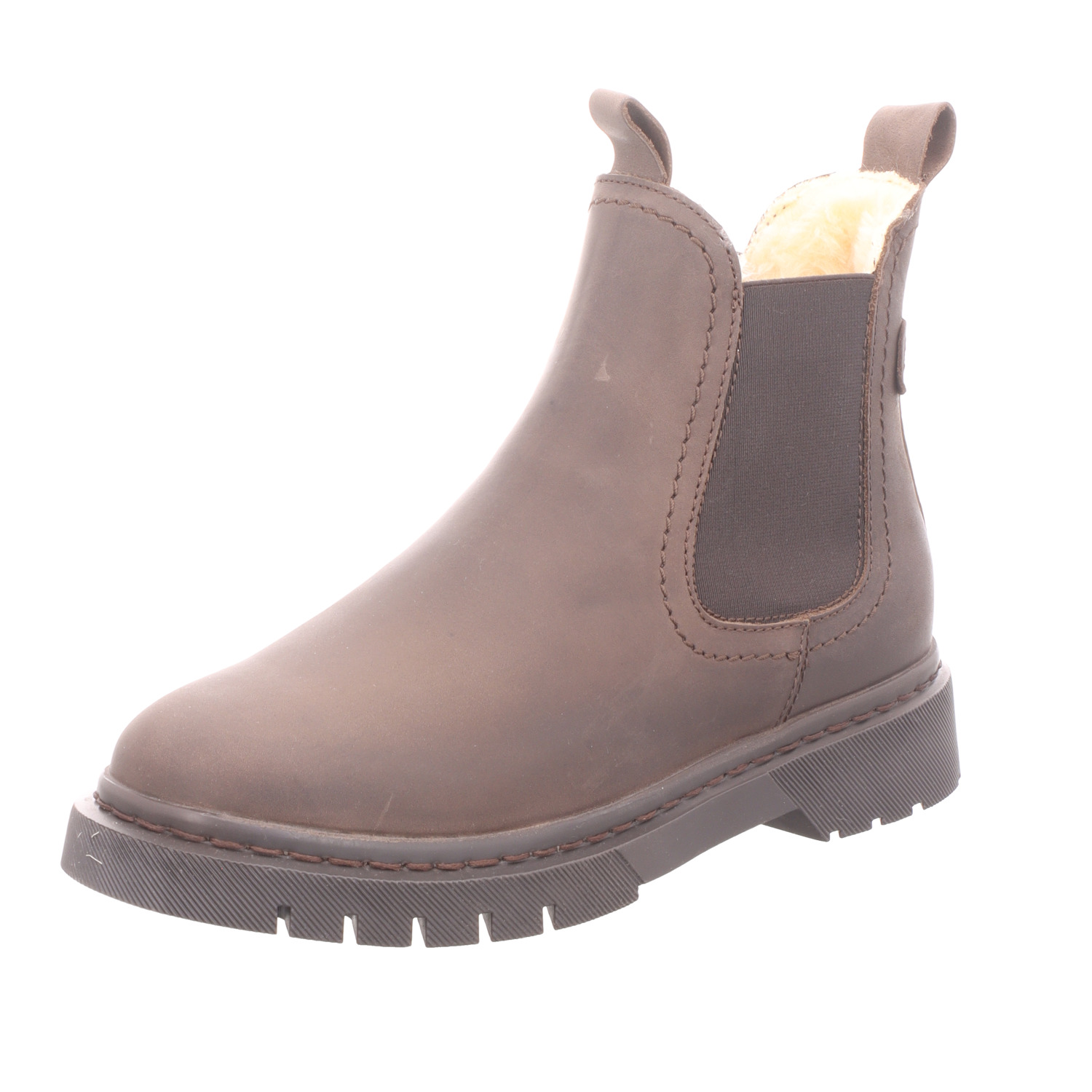 Tamaris Damen-Stiefelette Chelsea-Boot Braun