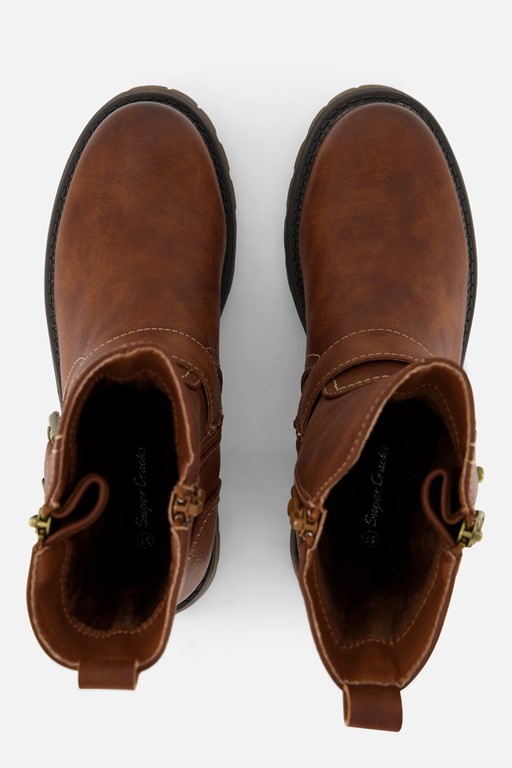 Supercracks Biker boots cognac Pu