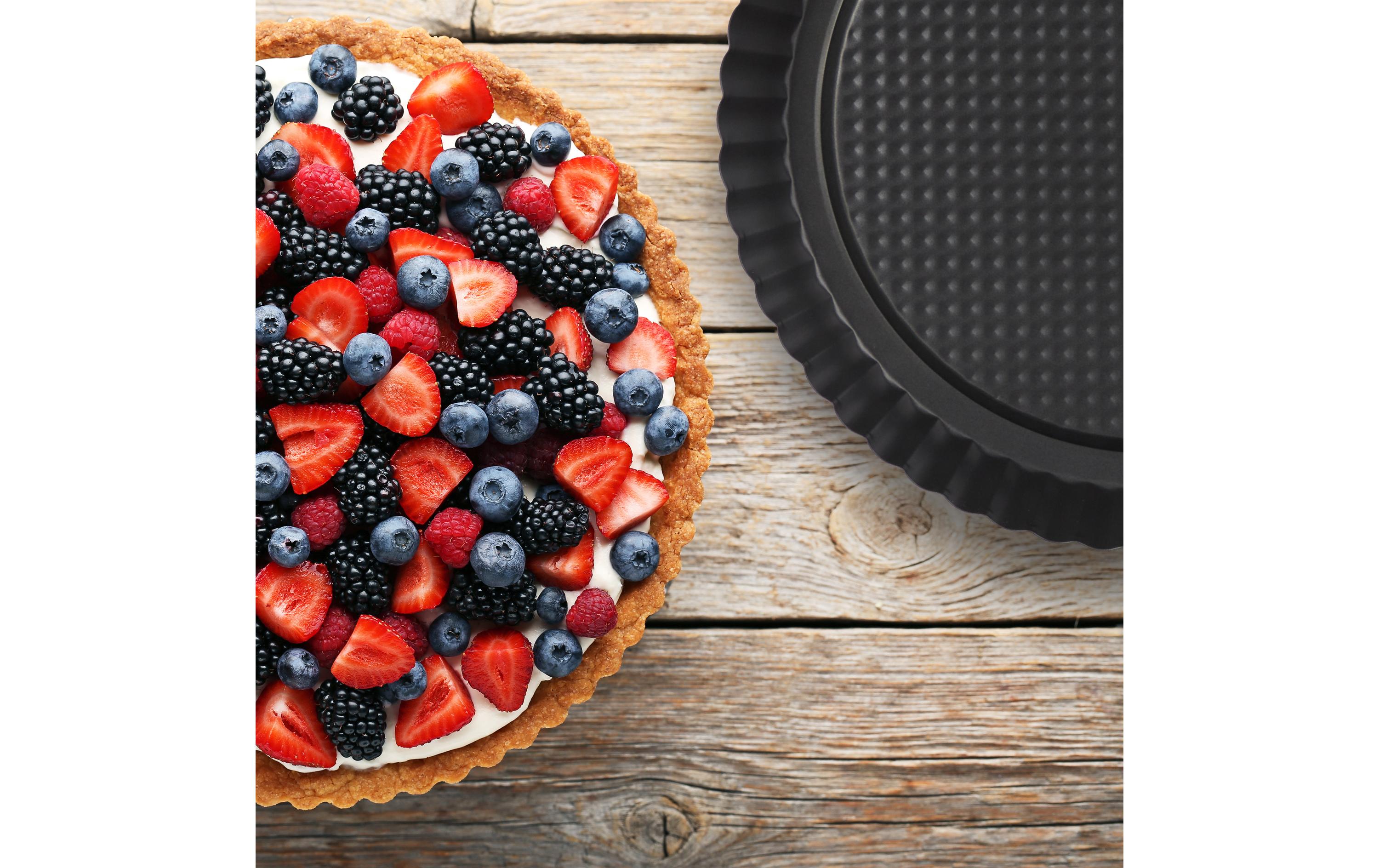 Wähen-Backform 21 cm/26 cm/28 cm, AnthrazitRunde Tortenboden Backformen für Obstkuchen
