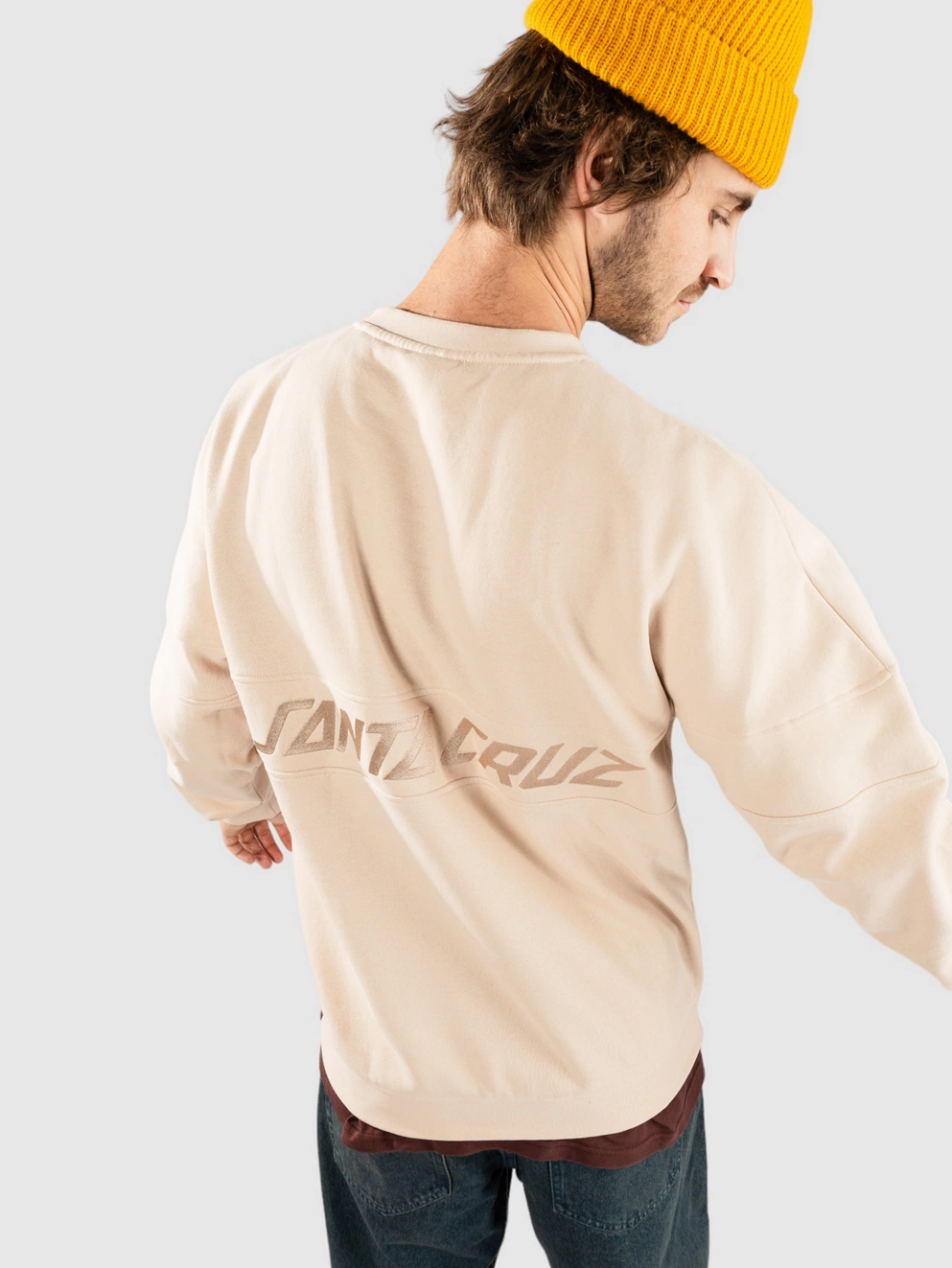 Santa Cruz Tonal Stripe Panel Crew Sweater oat