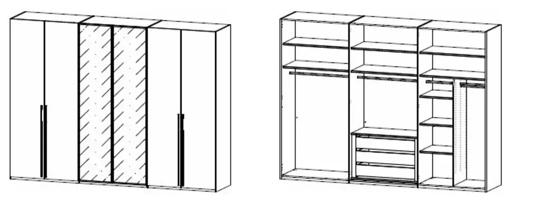 Kleiderschrank Skat Shine 301 x 223 cm