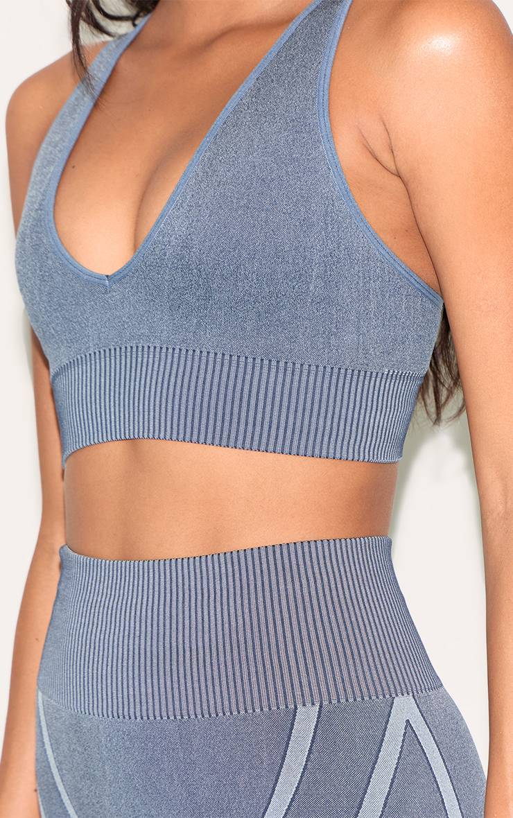 Brassière De Sport Sans Couture Côtelée