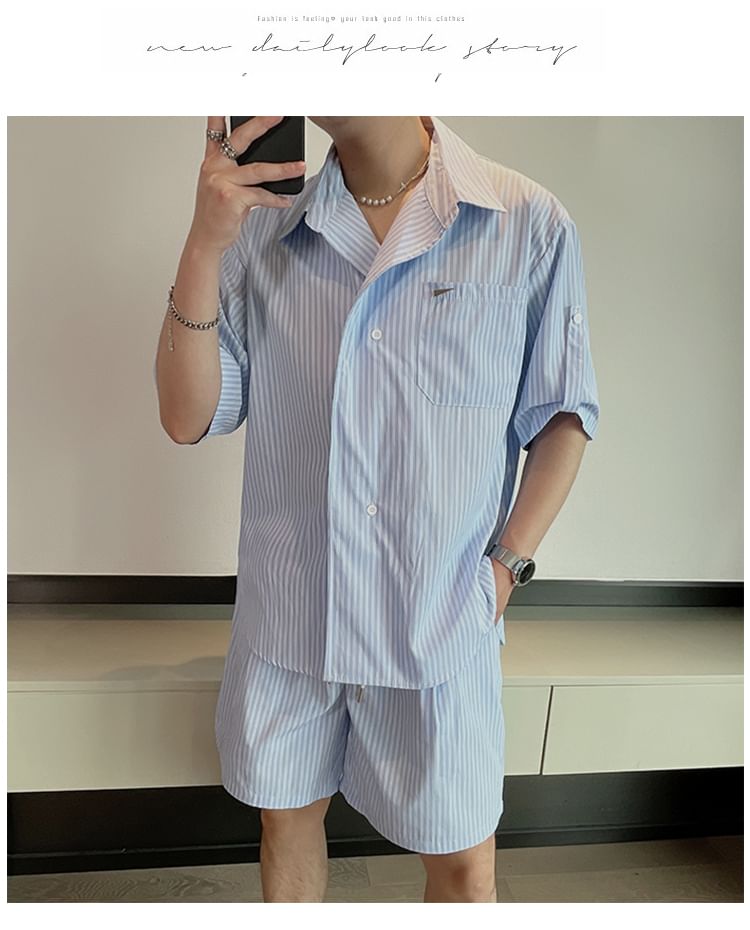 Freehop - Gestreept shirt met korte mouwen / shorts / set