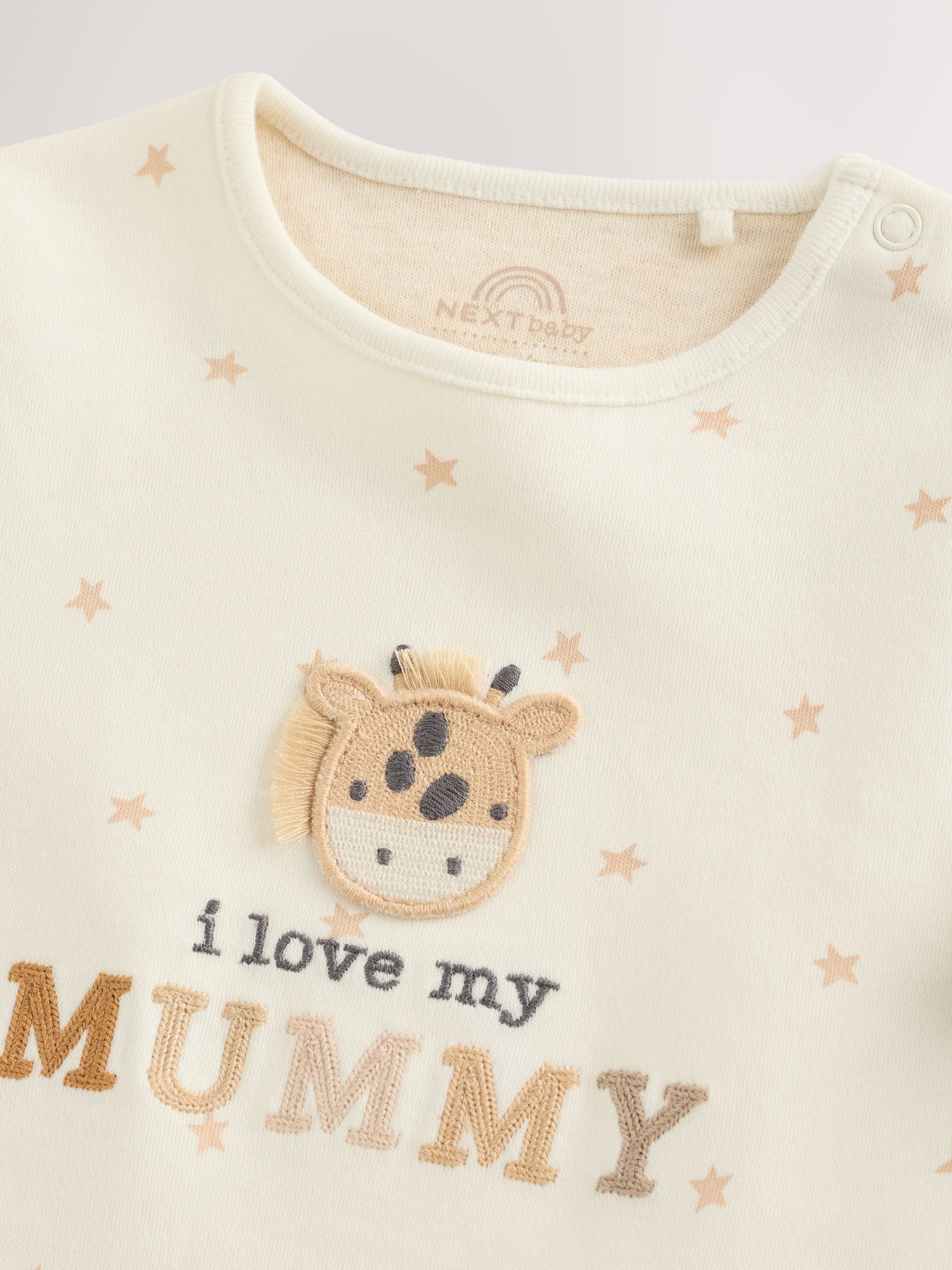 Cream Giraffe I Love My Mummy - Set van 1 babyrompertjes