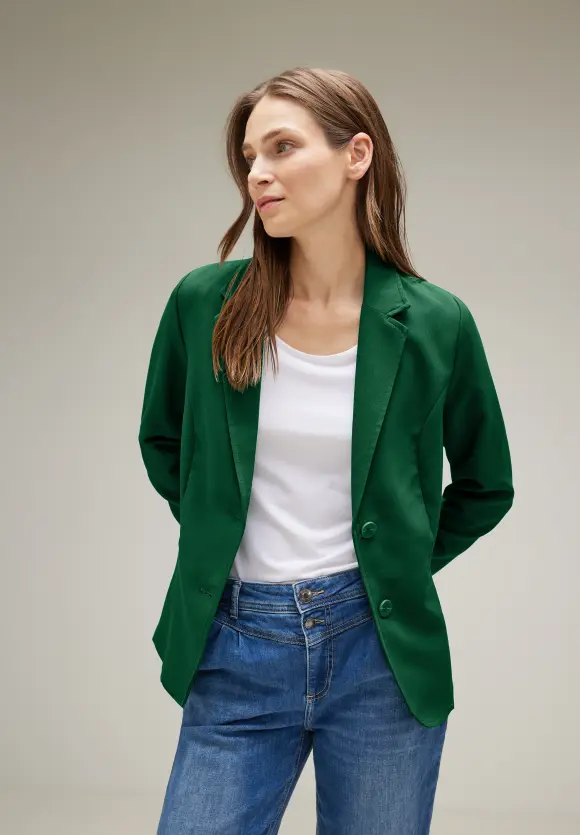 Twill Blazer in Unifarbe - gentle green